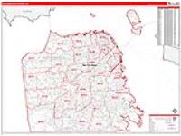 San Francisco, Ca Carrier Route Wall Map